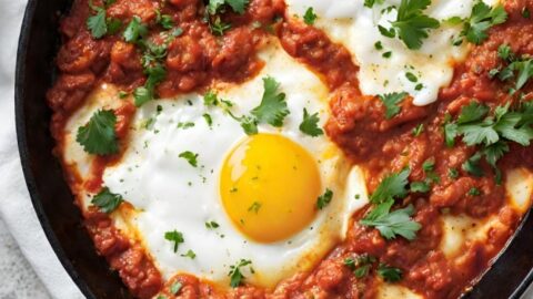 Skillet Eggs in Tomato Sauce