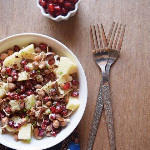 Sprouted Black Chickpea Salad-image
